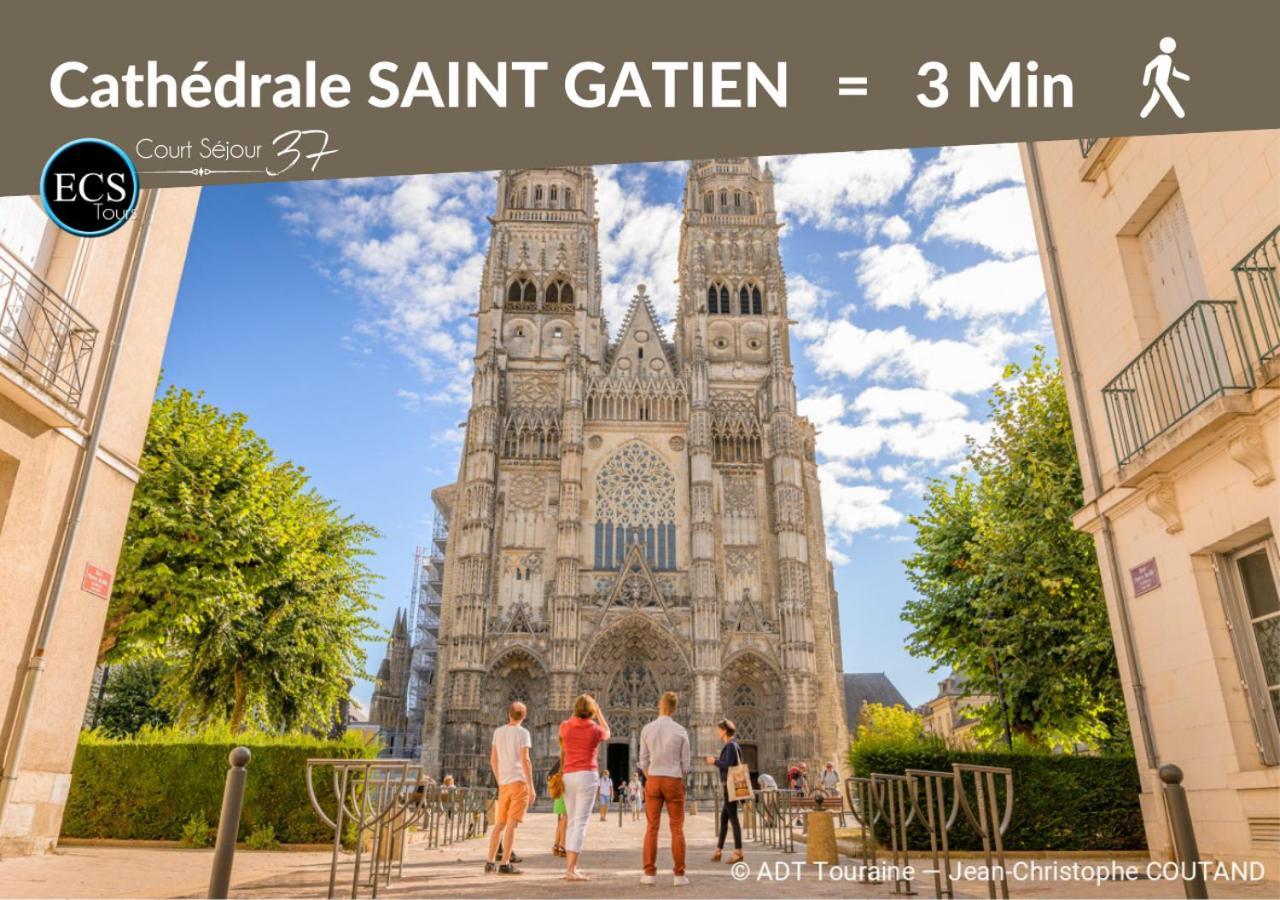"Colbert Triplex" 3 Chambres - Balcon - Patio - Cathedrale Tours Exteriör bild